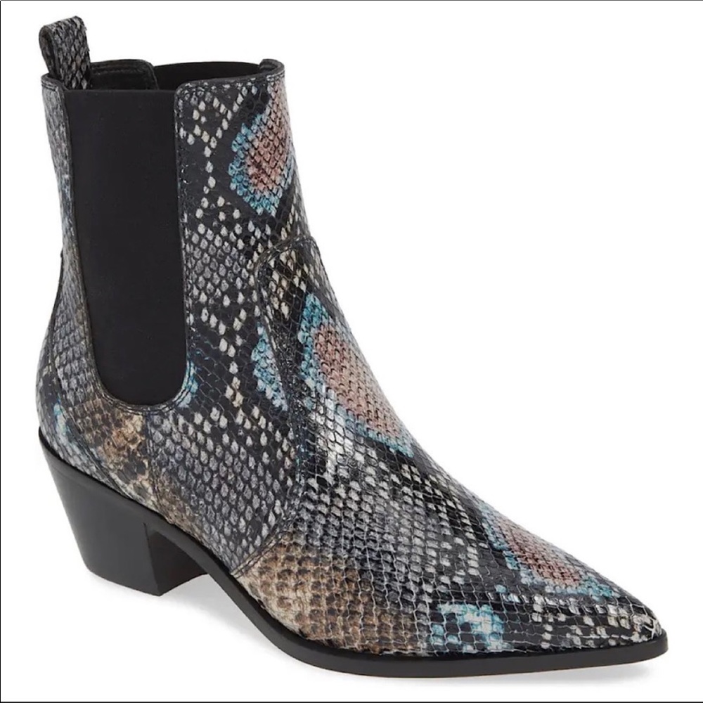 Paige Willa Chelsea Bootie Multi Snake Print sz 8